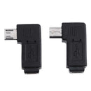 2pcs 90 Degree Mini USB Female to Micro USB Male Adapter Connector
