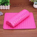 2pcs/set Leather Nail Art Pillow+Arm Rest Pad Cushion for Manicure(Rose Red A