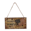 Patriotic Hanging Wooden Plaque Sign Stars and Stripes FOREVER Home Decor