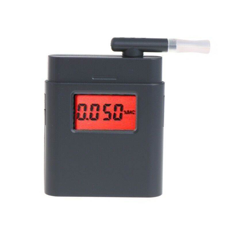 Digital LCD Breathalyzer Breath Alcohol Tester Red Backlight with 5 Mouthpieces