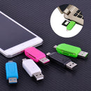2pcs 2in1 Micro USB Adapter 2.0 TF T-flash SD Memory Card Reader fr Smart Phone