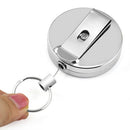 Steel Retractable Key Chain Recoil Key Ring Belt Clip Pull Chain Holder Z7I6