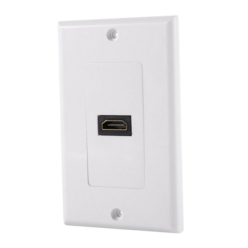 1/2 Port HDMI 2.0 Wall Face Plate Panel Cover Coupler Outlet Extender, White