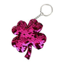 Four Leaf Clover Key Ring Keychain Glitter Pompom Sequins Key Chain Gift Fo