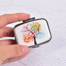 Square Metal Folding pill case Medicine Storage Organizer Pill Box Container LJ