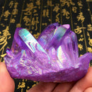 Top Natural Aura Angel Crystal Cluster Purple Titanium Quartz Healing Decor New