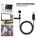 USB Clip Microphone Lavalier Omnidirectional Wired Speaker for Computer PC A