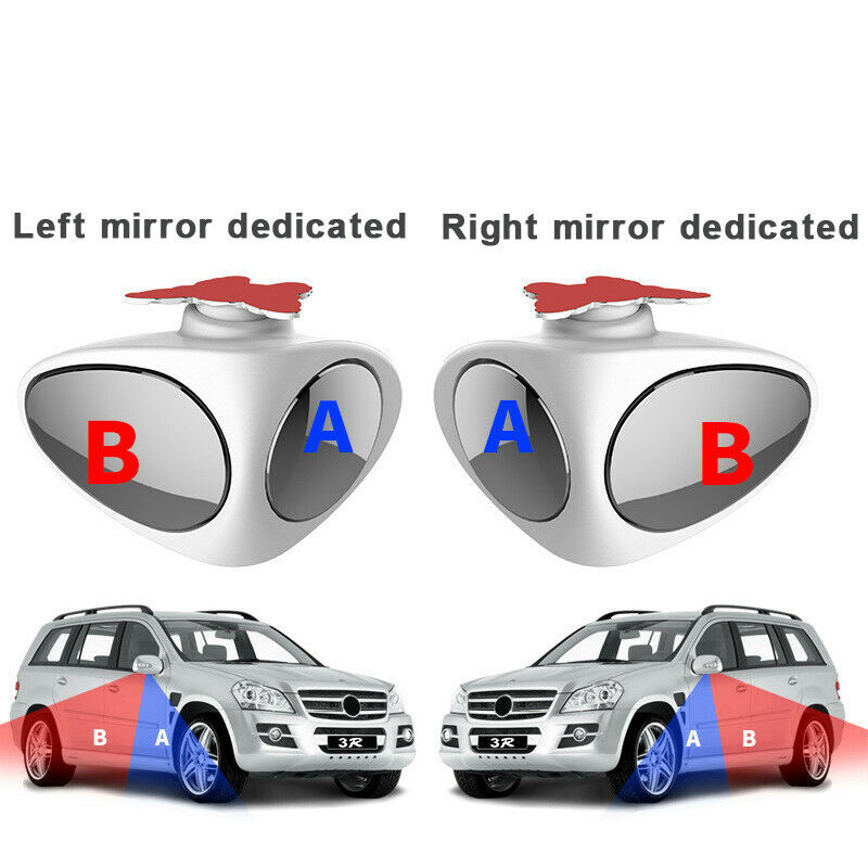 2 In 1 Car Blind Spot Mirror Wide Angle Mirror 360 Rotation Adjustable Conv H1G2