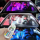 2Pcs/set Car Roof Dome Reading Light 5050 36 SMD RGB LED Lamp + Remote Cont I6G3