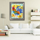 Rooster 5D DIY Full Round Drill Diamond Painting Animal Cross Stitch (B887) A