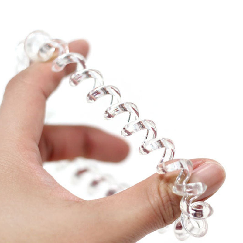 3Ã— Women Clear Elastic Rubber Hairband Phone Wire Hair Tie Rope Band Ponytail