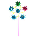 6 Wheel Colorful Plastic Sequins Windmill Whirligig Wind Spinner Yard Decor M&O