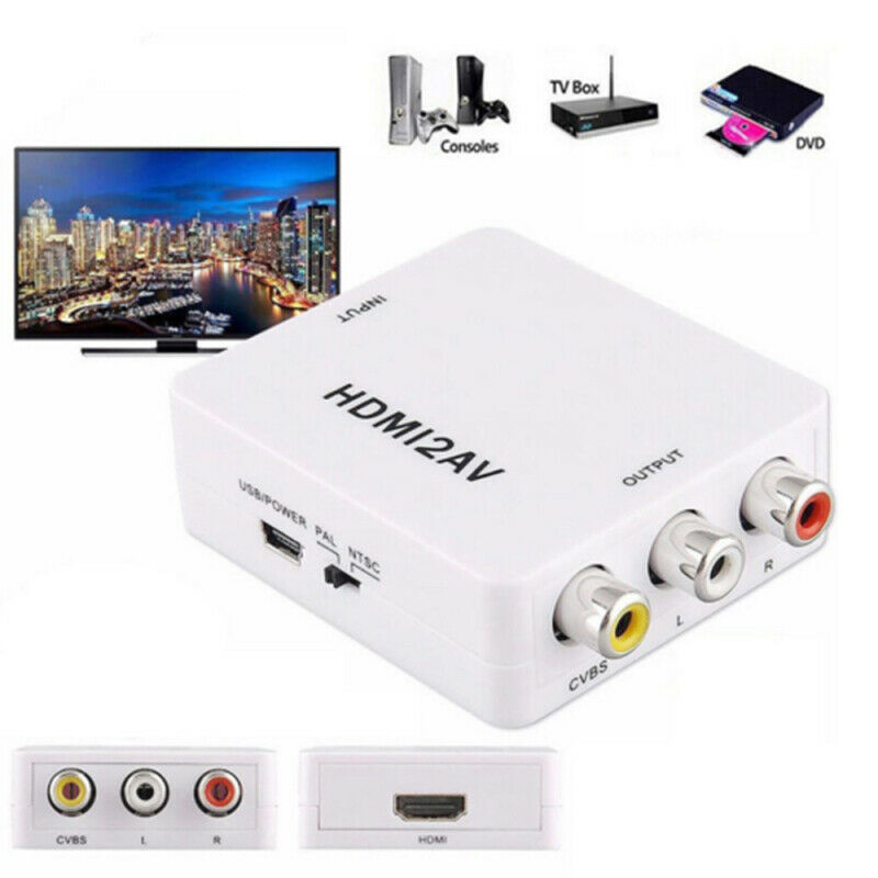 Composite AV CVBS 3RCA to HDMI Video Adapter Converter Up Scaler 720P 108 ZZI