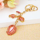 Cloth Flower Key Ring Chiffon Tassel Car Key Chains Lady Couple Bag Ornamen G7X5
