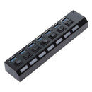 USB 3.0 7 Ports Hub Splitter Adapter with ON/OFF Switch for Tablet Laptop