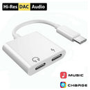 USB Type-C to Dual Type-C Digital Audio Adapter Headset Compatible for HuaweI8V1