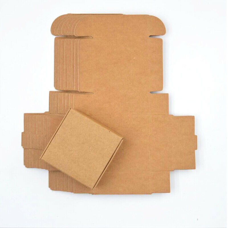 100Pcs Kraft Paper Box Nice Kraft Box Packaging Box Small Size-brown B5U9