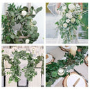 6.5-Foot Artificial Eucalyptus Garland and 6-Foot Willow Vine Branches Leaf E5G2