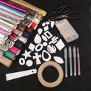 30 Pieces Leather Earring Making Kit with Templates, Faux Leather Sheet, and