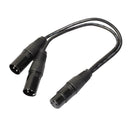 3P XLR Female Jack to Dual 2 Male Plug Y Splitter Cable Adaptor Cord 1Ft