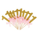 24pcs/Set Glitter one Cake Picks Cupcake Toppers for Girls Birthday Party