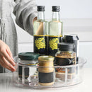 Lazy Susan Divided Turntable Storage Container, Clear Round Organizer Box