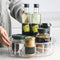 Lazy Susan Divided Turntable Storage Container, Clear Round Organizer Box
