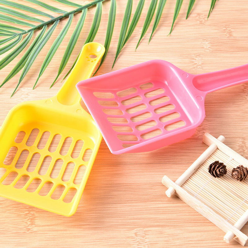 Cat Dog Plastic Litter Tray Scoop Spoon Random Color Waste Poop Shovel Clean BX