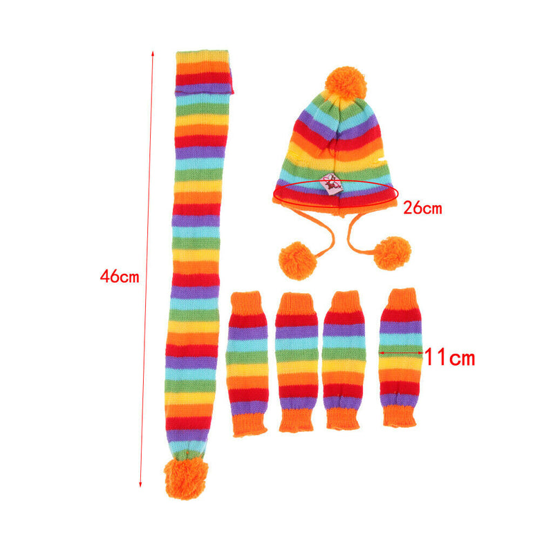 2 Set Pet Dog Puppy Warm Hats Scarf Socks, Soft Dog Coats Apparel, for Small