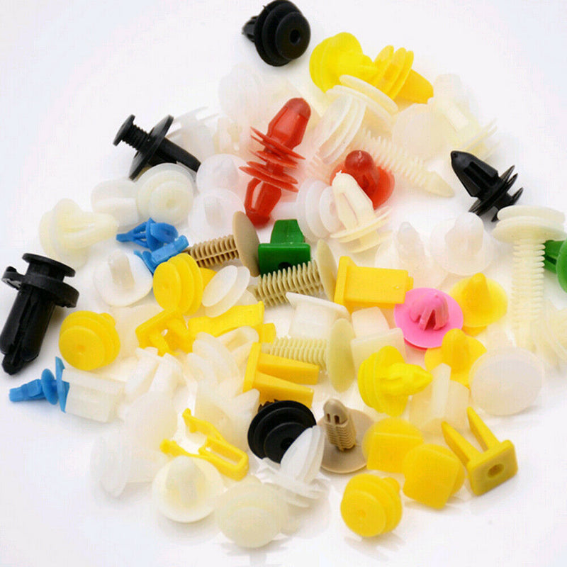 200pc/pack Car Auto Various Plastic Rivet Fasteners Push Pin Bumper Fender Panel