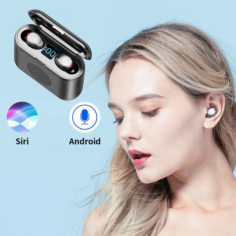 F9  Bluetooth 5.0 Earphones 2000mAh  Wireless Stereo Earpieces