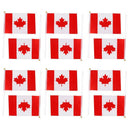 Hand Waving Canada National Flags Plastic Poles 21 x 14cm Pack of 12