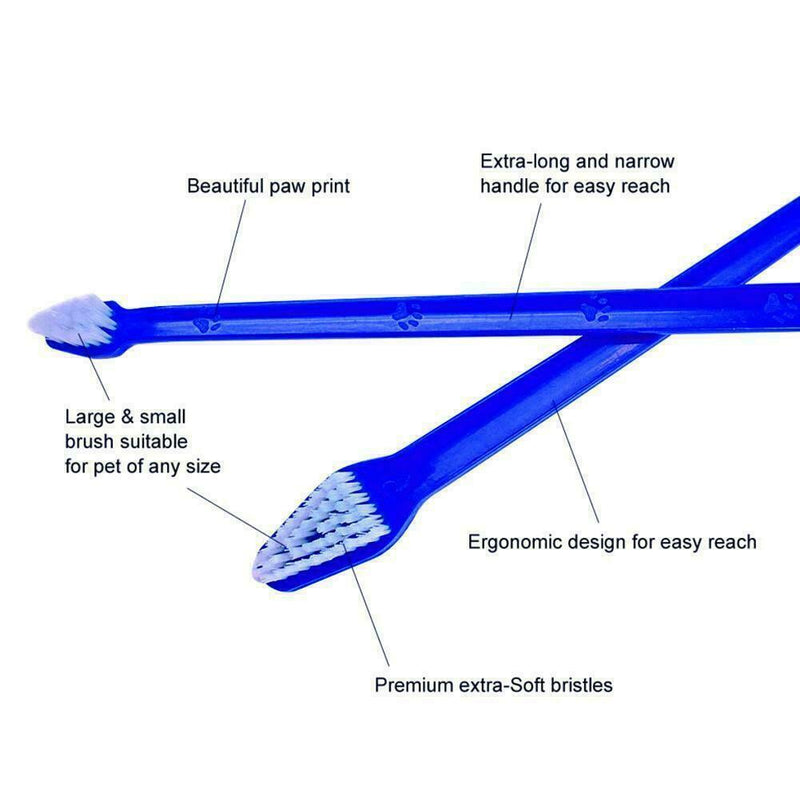 2Pcs Safe Plastic Pet Cat Dog Clean Teeth Dual Oral Supplies Cleaning Pet C9R7