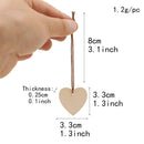 100pcs Wood Slices Heart Shaped Natural Wooden Cutout for Card Making