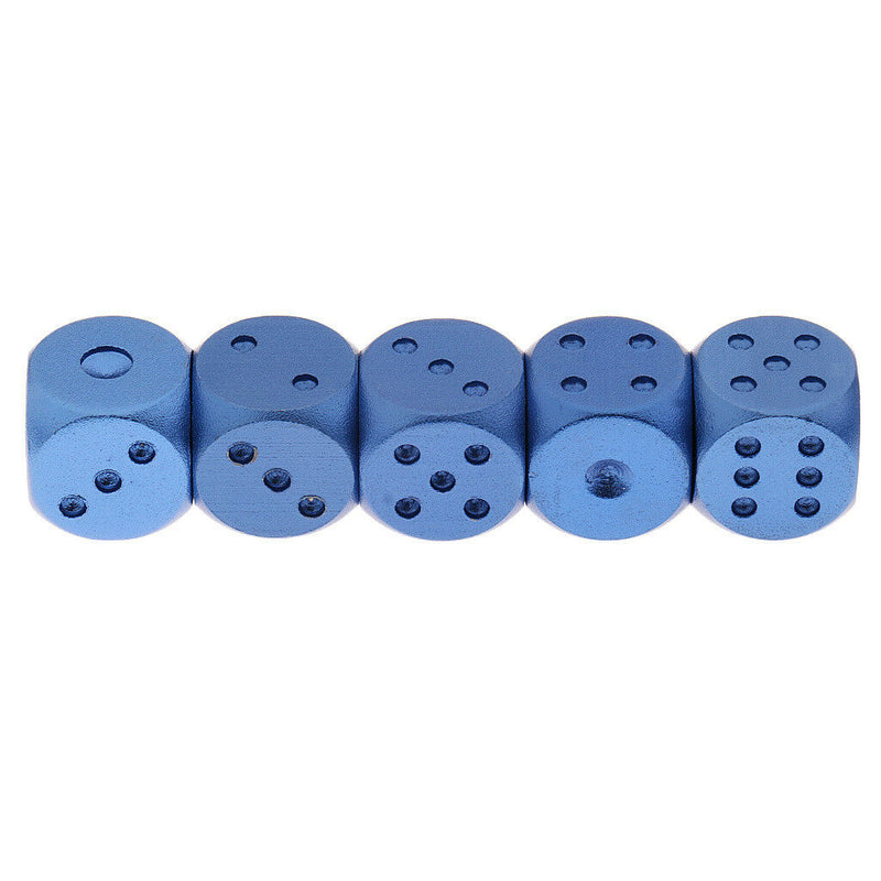 5x Metal Dices Set w/ Box for Dungeons &Dragons RPG MTG Table Game Dark Blue