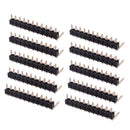 10x L Shape 11 Pin Single Row Pin Male Header Connector Strip 2.54mm Black