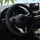 Black Car Steering Wheel Cover Microfiber Leather Breathable 15''/38cm Anti P3P5