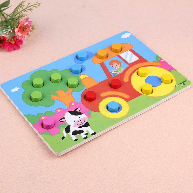 Color Cognition Board Educational Toys Children Wooden Color Match(Farm)