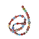 String of beads Murano Lampwork Glass Multicolor 10mm