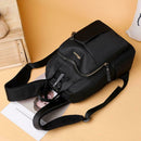 Women Casual Backpack Student Large Capacity Travel Zip Schoolbags (Black)