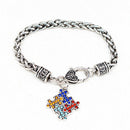 Autism Rhinestone Bracelet Bracelet Rope Bangle Bracelet Twist Chain WristbandR3