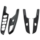 Car Armrest Carbon Fiber Door Window Switch Cover for Hyundai Kona Encino 1