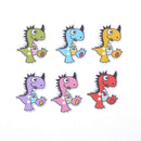 50pcs cartoon wooden dinosaur buttons sewing crafts decoration scrapbook ME