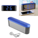 2X(Ts-S25 Temperature Display Contact Led Mirror Clock With Alarm and Snooz