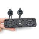 12V Car Boat Cigarette Lighter Socket Splitter 4 USB Charger Voltmeter Tide