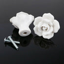 8 x handle button White Rose decoration door drawer furniture C2X1