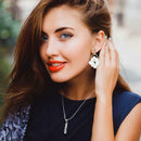 Lady Pearls Ball Dangle Ear Stud Casual Elegant Women Drop Earrings Jewelry