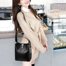Retro Alligator Bucket Bags Women Crocodile Pattern Handbag Capacity Casual F9H3