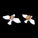 2X Stylish White Peace Dove Shirt Collar Buckle Bird Brooch Pin Xmas Gift AT3C