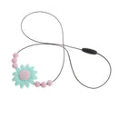 Baby Food Grade Silicone Sunflower Chain Flower Pendant Beads Necklace Teet K4Q9